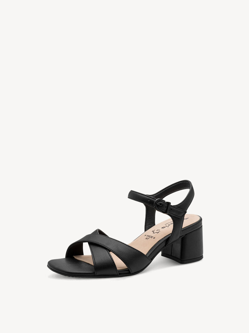 Heeled sandal - black, BLACK, hi-res