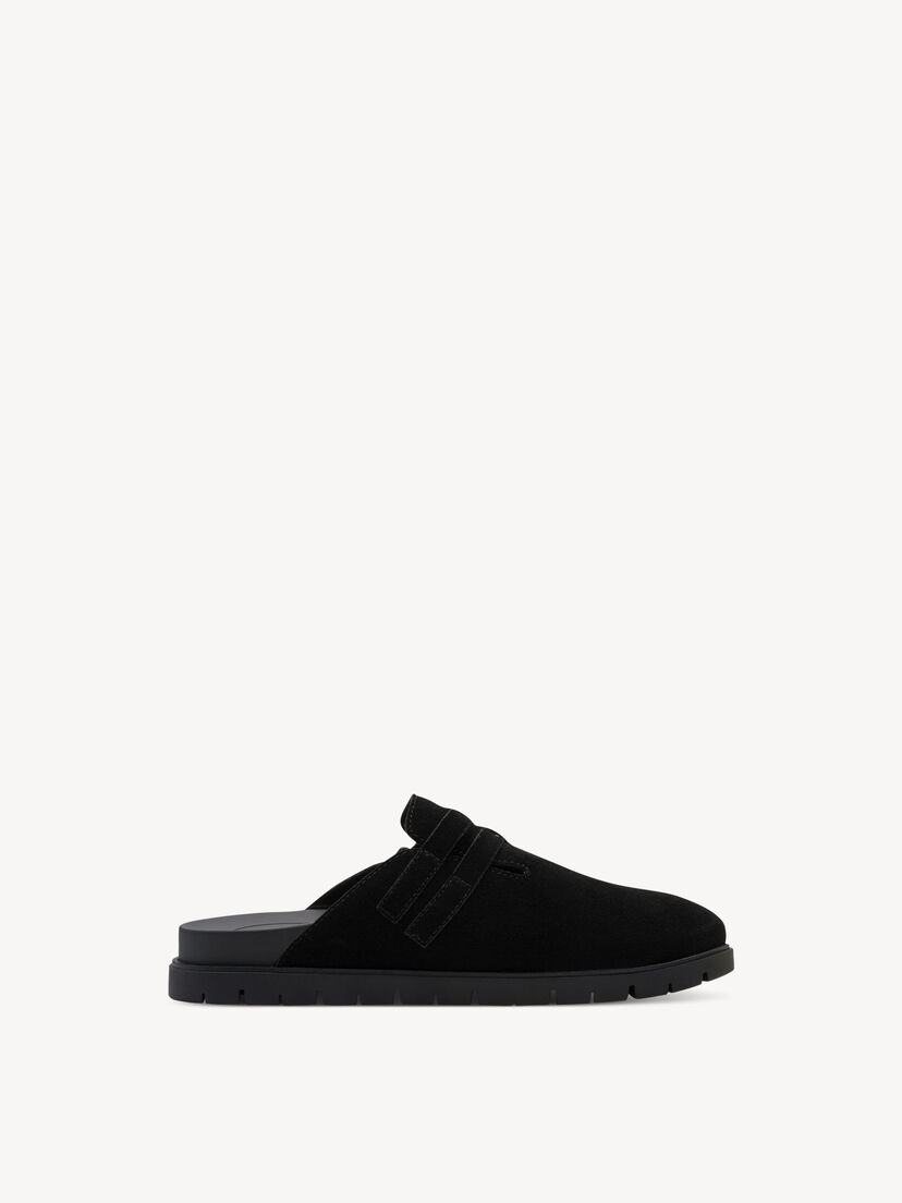 Leren Slipper - zwart, BLACK, hi-res