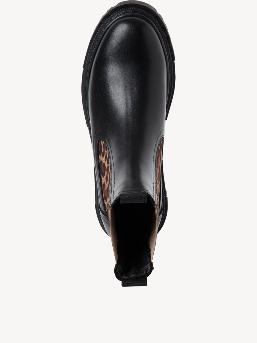 Leren Chelseaboot - zwart, BLACK/LEOPARD, hi-res