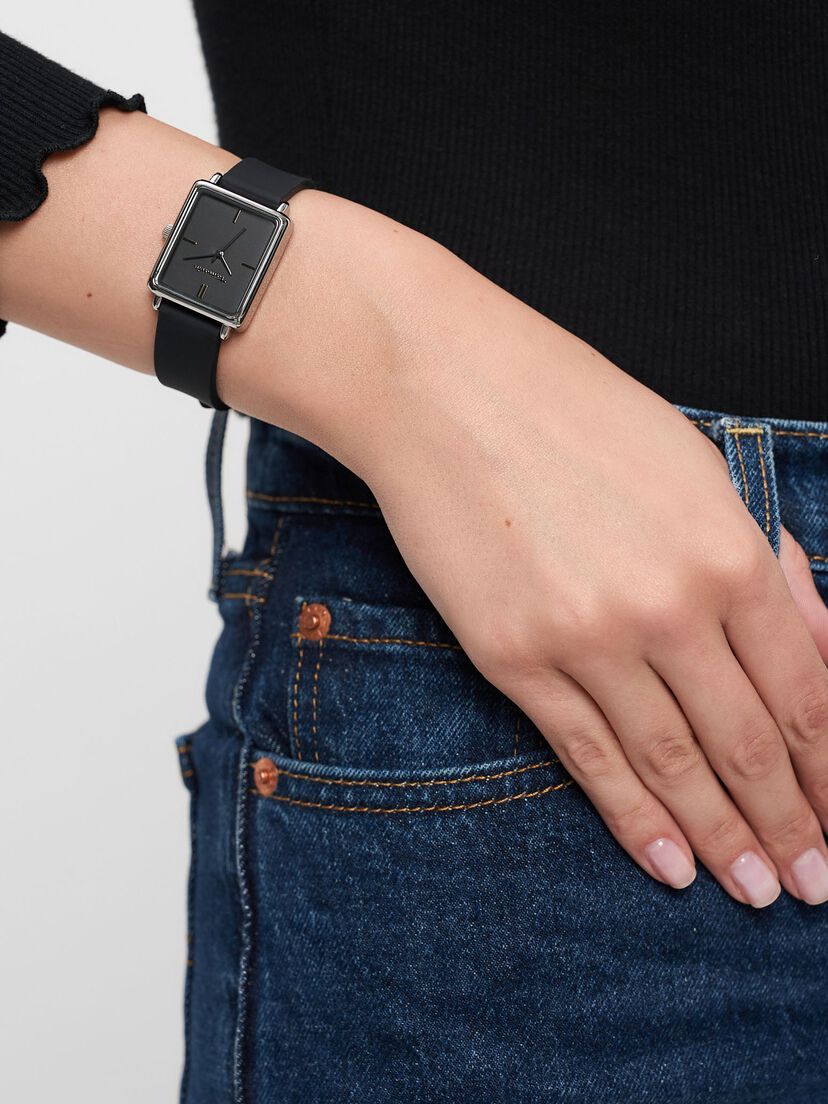 Horloge, silber-glossy schwarz, hi-res