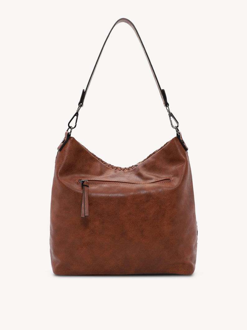 Braune Tamaris Handtasche aus glattem Kunstleder mit Seitenrei&szlig;verschluss