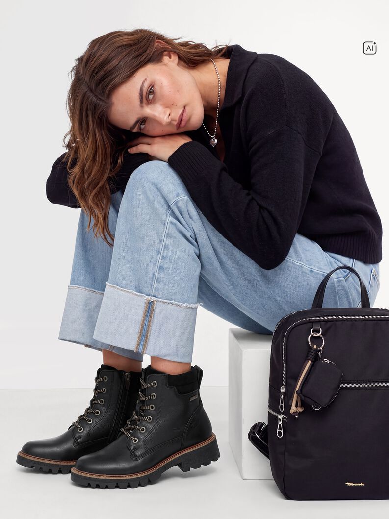 Stiefelette, BLACK LEATHER, hi-res