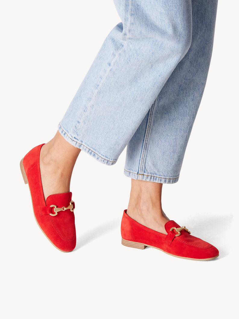 Leather Slipper - red, RED, hi-res