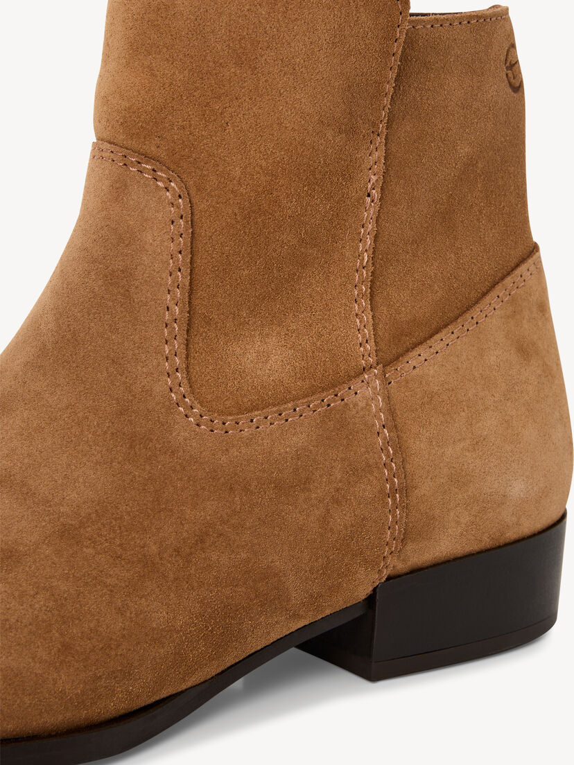 Leren Enkellaarsje - bruin, cognac, hi-res