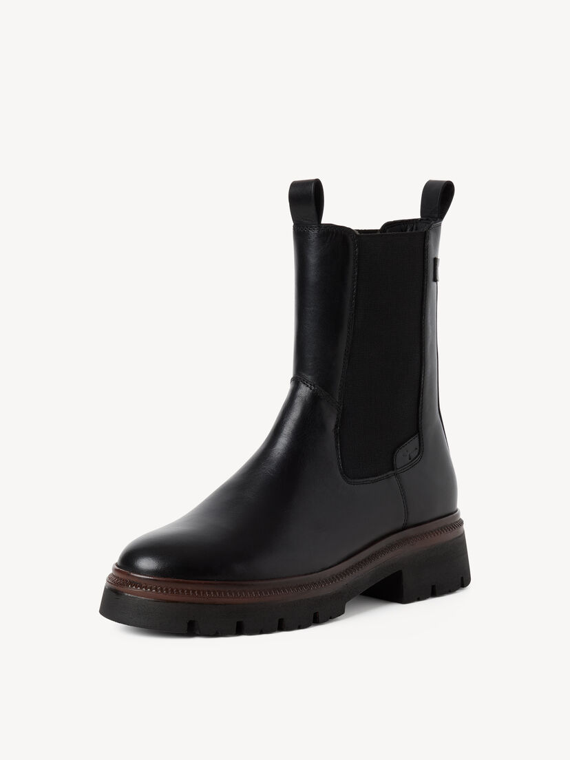 Leren Chelseaboot - zwart, BLACK LEATHER, hi-res