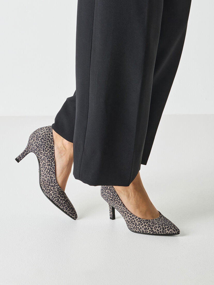 Leren Pumps - bruin, LEOPARD, hi-res