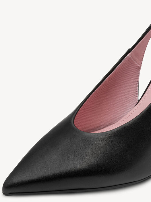 Slingpumps, BLACK LEATHER, hi-res