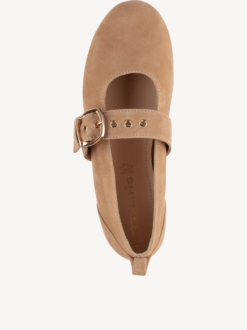 Leren Ballerina - beige, beige, hi-res