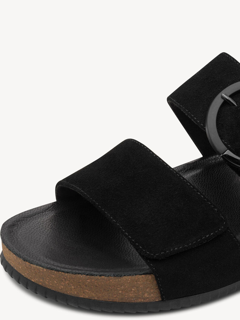 Lederpantolette - schwarz, BLACK SUEDE, hi-res