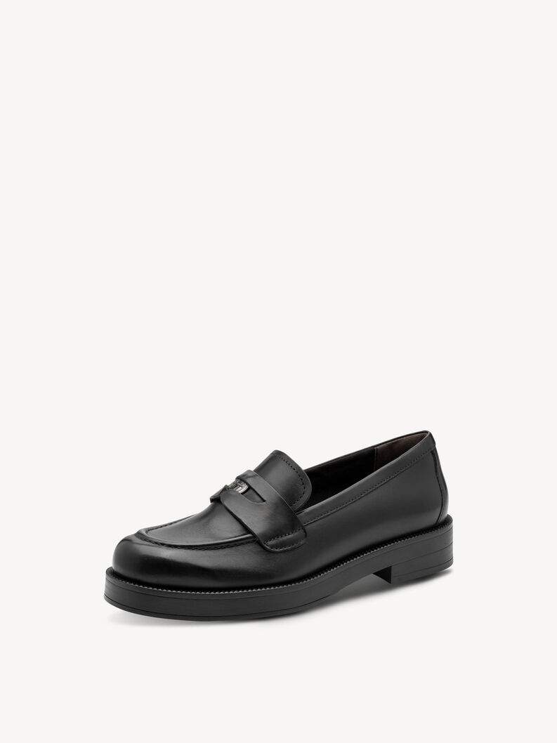 Slipper en cuir - noir, BLACK, hi-res