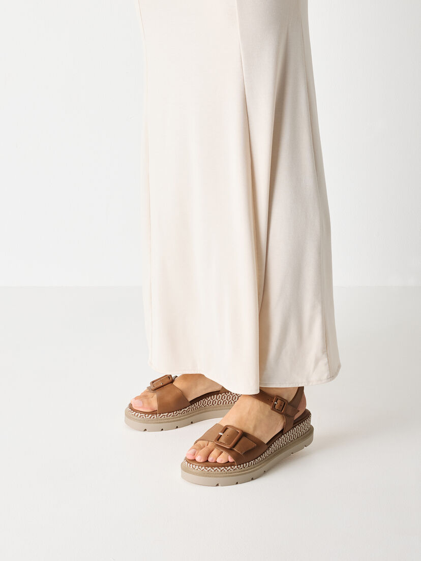 Leren Sandaaltje - bruin, cognac, hi-res