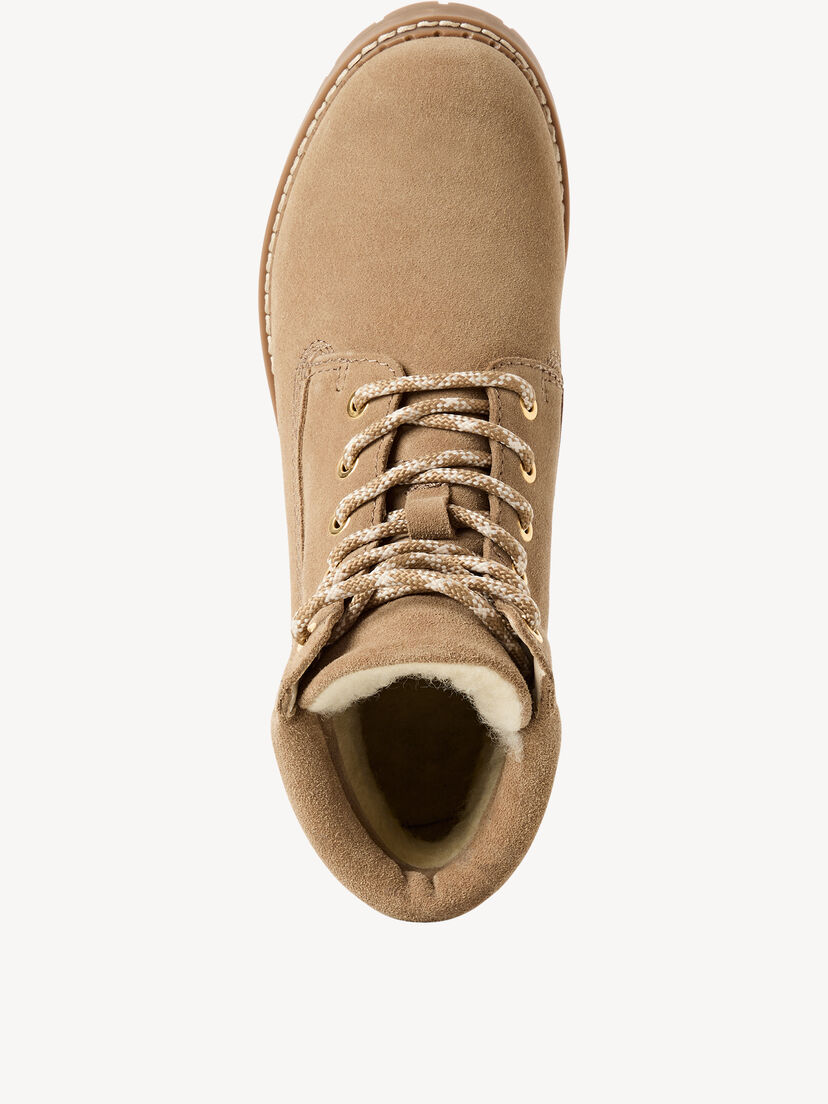 Leren Enkellaarsje - beige warme voering, beige, hi-res