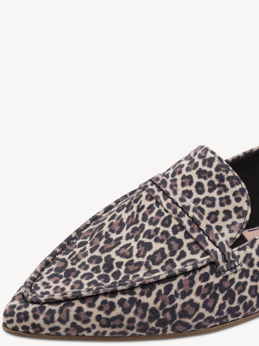 Leren Instappers - bruin, LEOPARD, hi-res