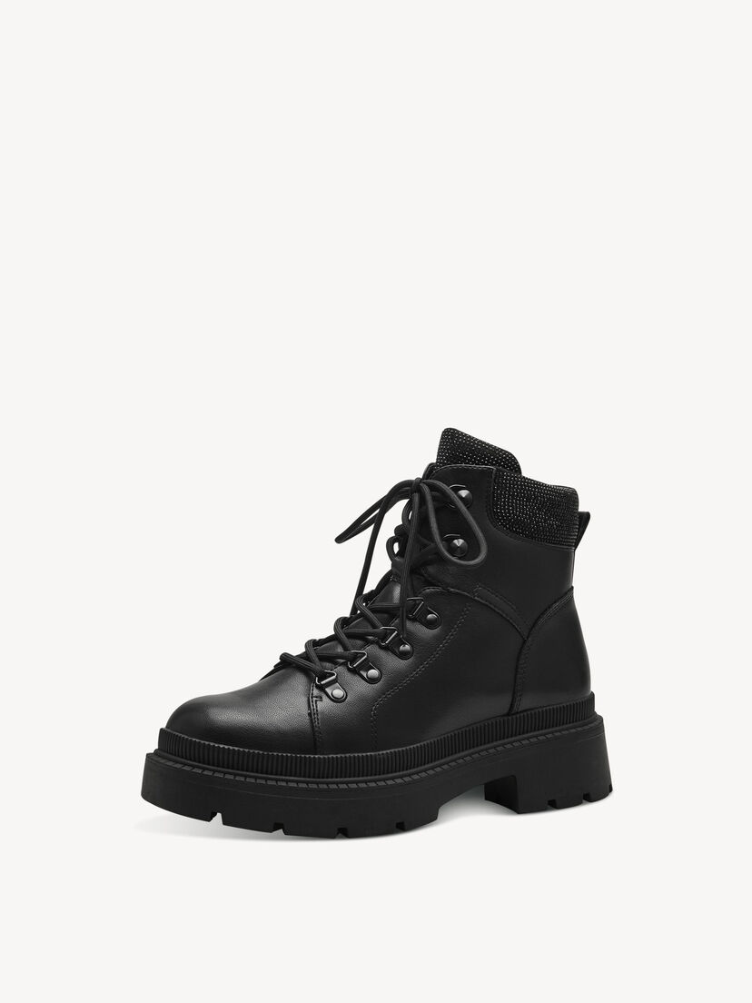 Enkellaarsje - zwart warme voering, BLACK, hi-res