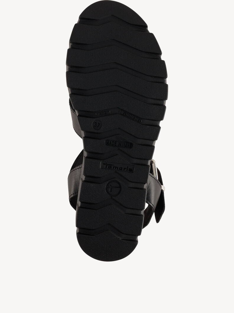 Ledersandalette - schwarz, BLACK LEATHER, hi-res