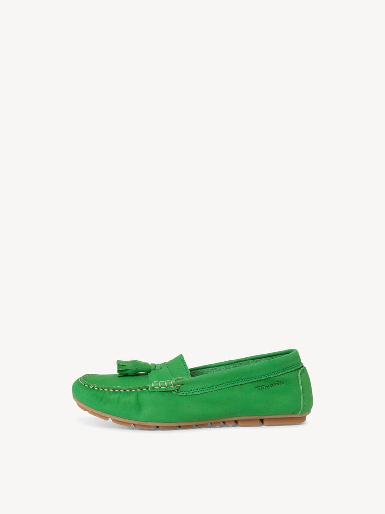 Leather Moccasin - green, GREEN, hi-res