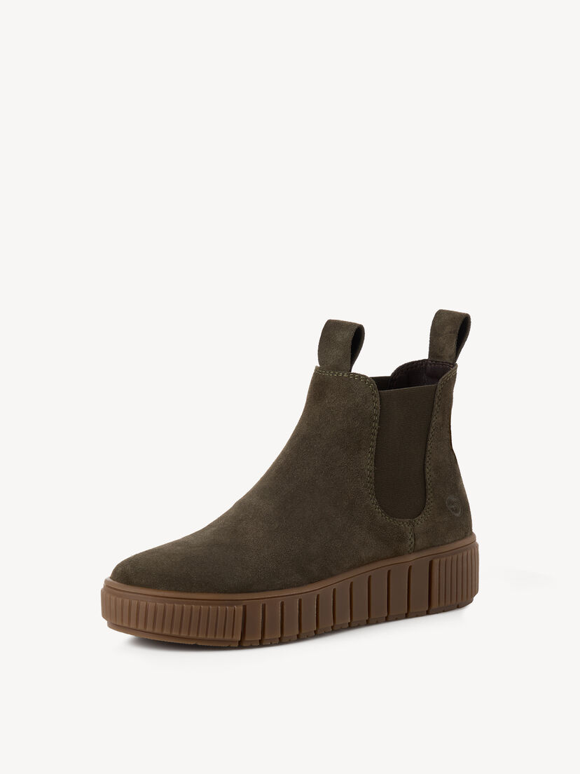 Leren Chelseaboot - khaki, OLIVE SUEDE, hi-res