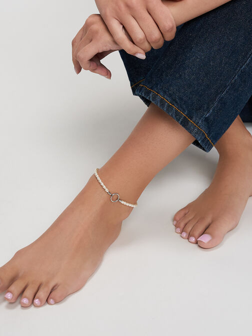 Bracelet de cheville, silber, hi-res