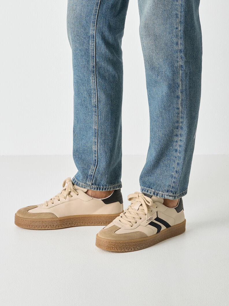 Basket en cuir - beige, BEIGE COMB, hi-res