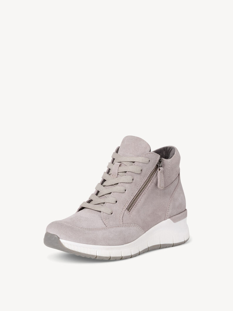Leather Sneaker - grey, LT. GREY, hi-res