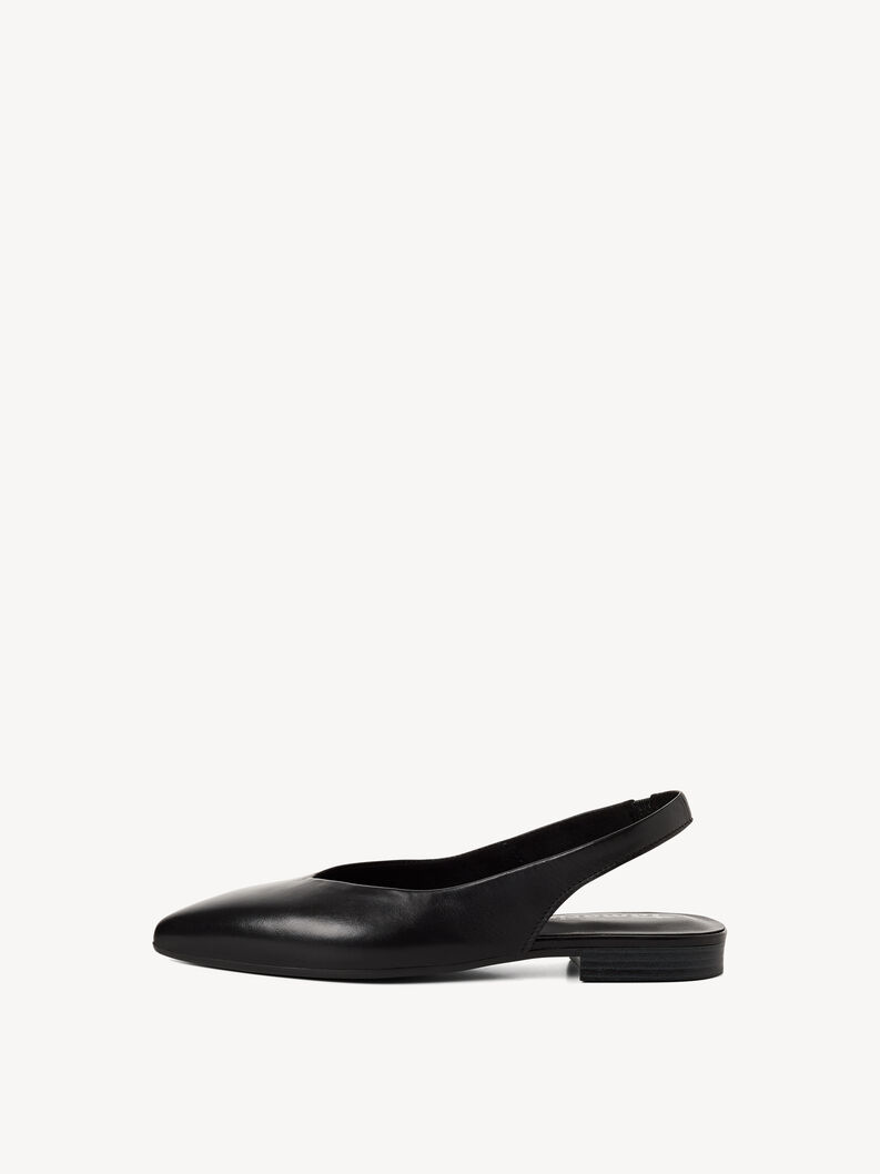 Lederslingpumps - schwarz, BLACK LEATHER, hi-res