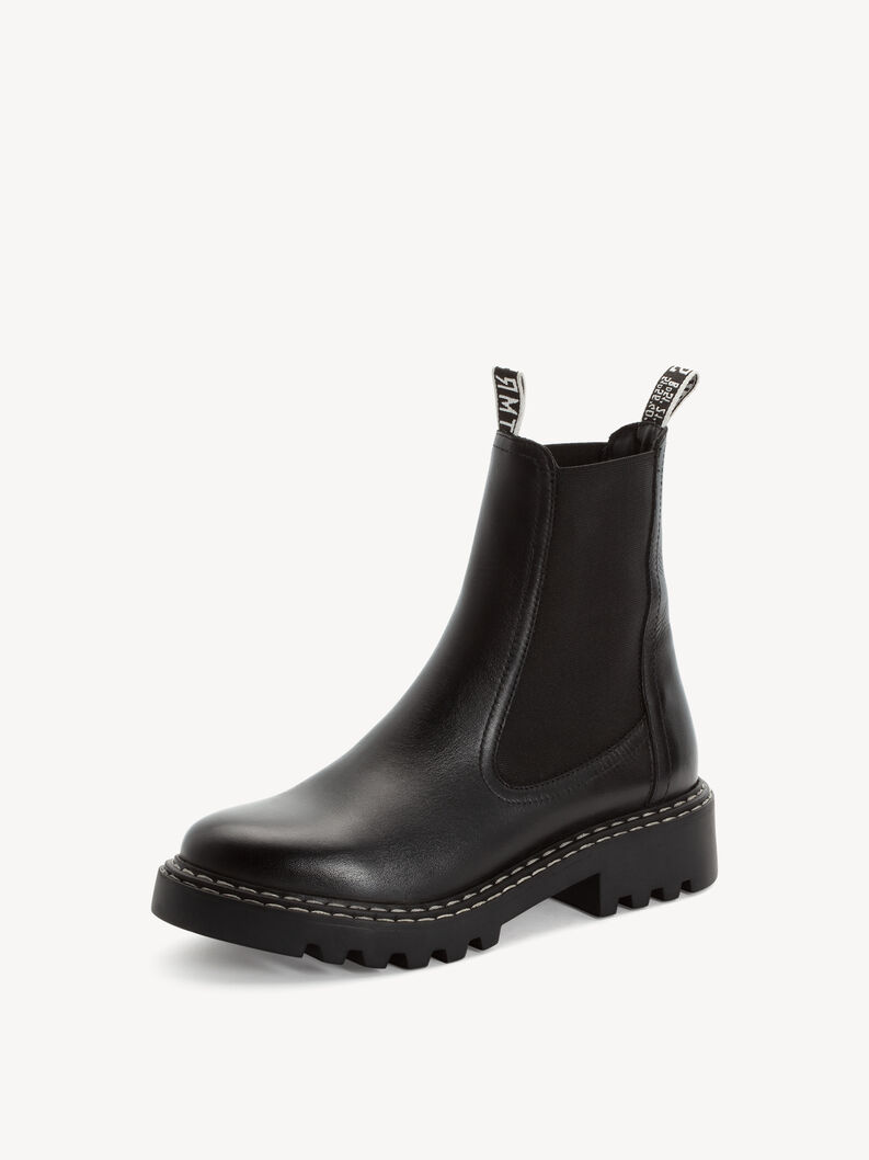 Leder Chelsea Boot - schwarz, BLACK, hi-res