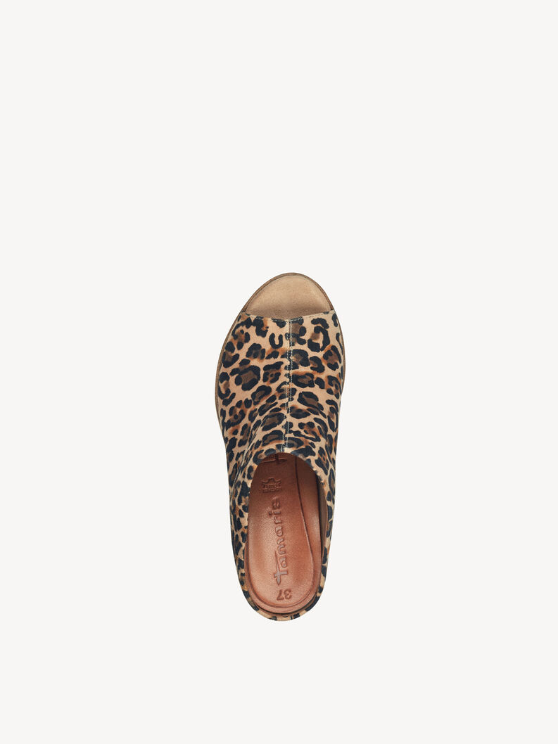 Mule en cuir - marron, LEOPARD, hi-res