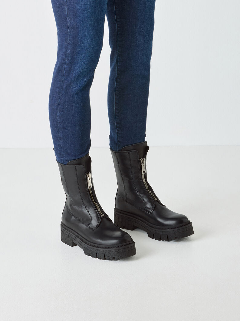 Stiefelette, BLACK LEATHER, hi-res