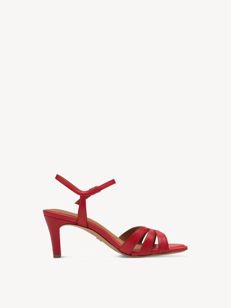 Ledersandalette - rot, RED LEATHER, hi-res