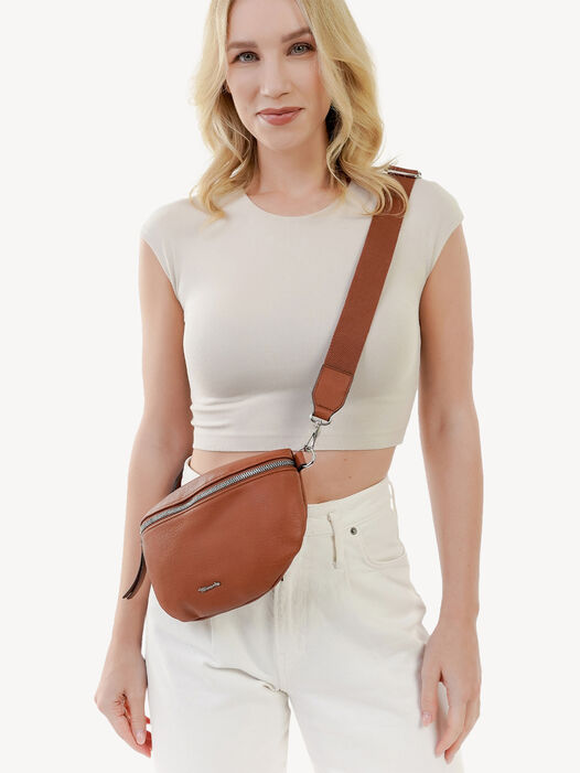 Schoudertas, cognac, hi-res