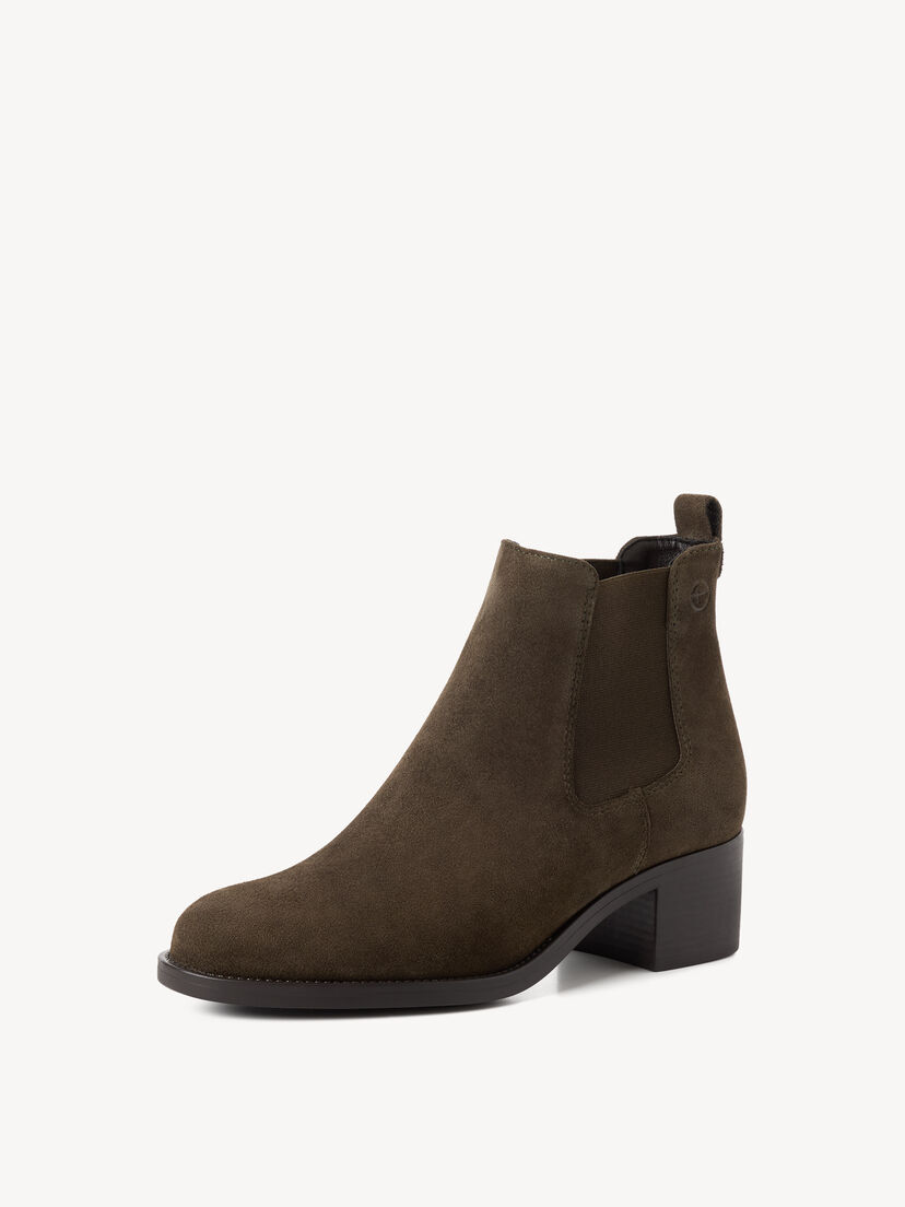 Leren Chelseaboot - khaki, OLIVE SUEDE, hi-res
