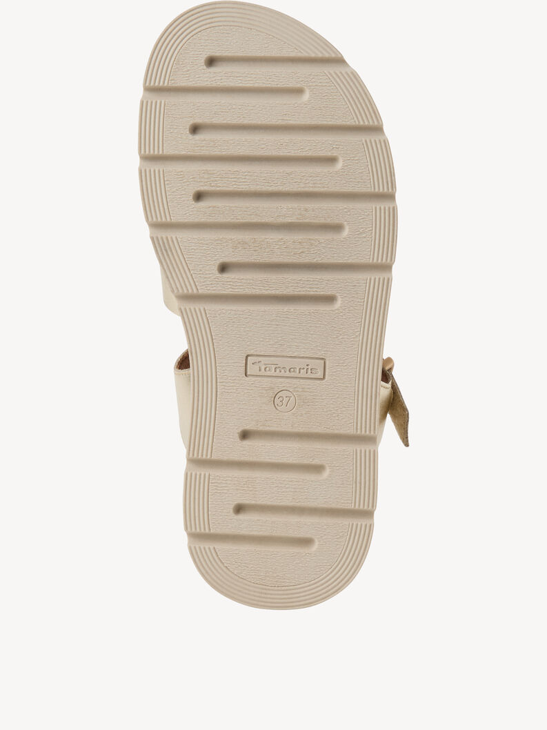 Ledersandalette - metallic, LIGHT GOLD, hi-res