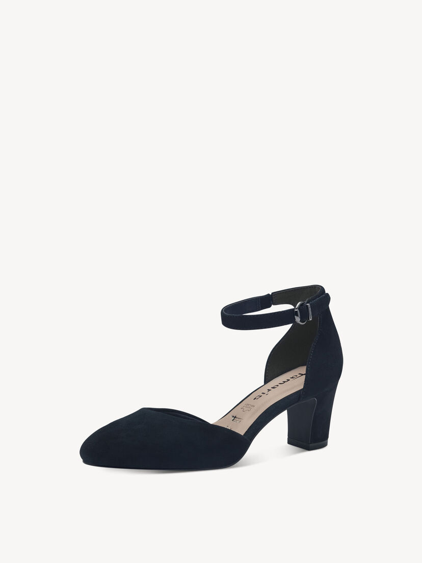 Leren Pumps - blauw, NAVY, hi-res