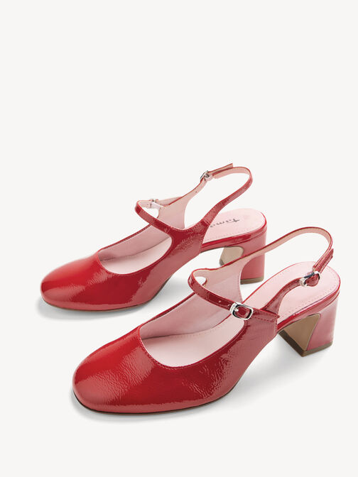 sling pumps, RED PATENT, hi-res