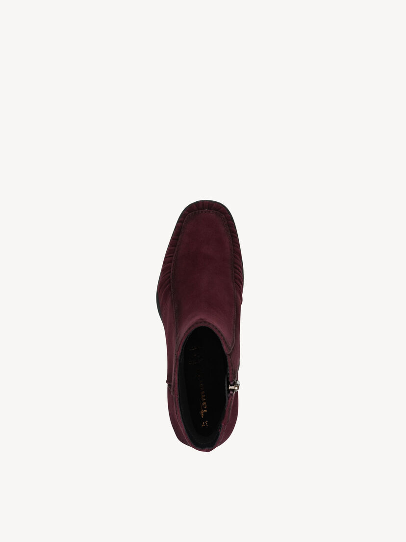 Leren Enkellaarsje - rood, MERLOT, hi-res