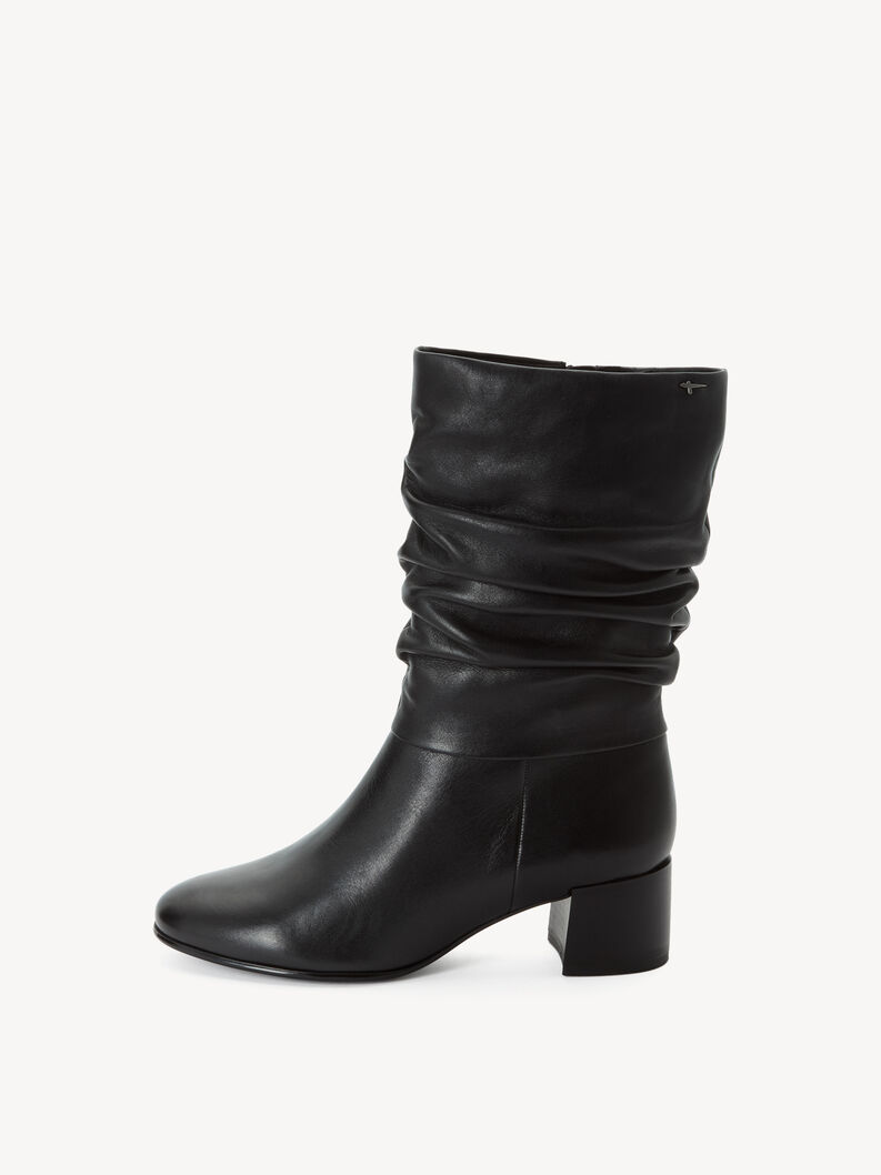 Lederstiefelette - schwarz, BLACK LEATHER, hi-res