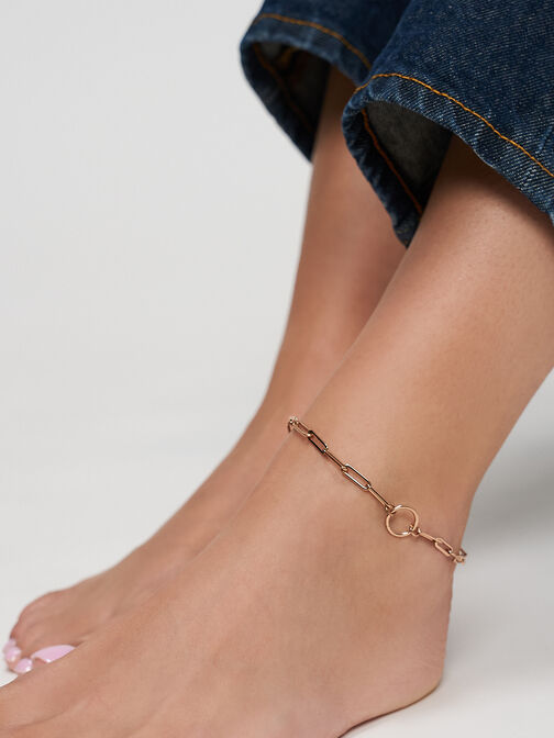 Bracelet de cheville, ros&eacute;gold, hi-res