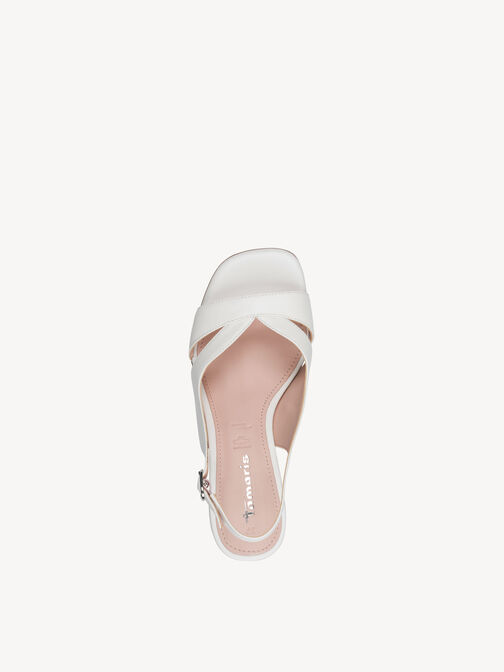 Heeled sandal, WHITE LEATHER, hi-res