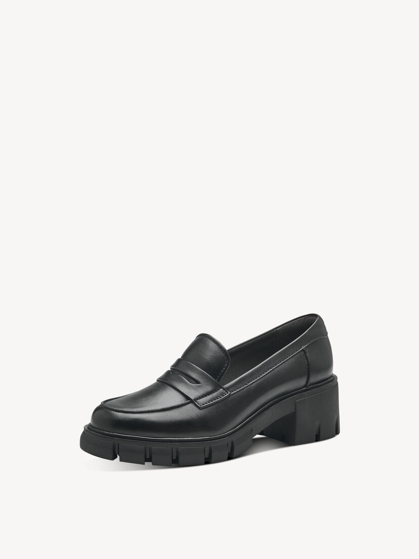 Leren Instappers - zwart, BLACK LEATHER, hi-res