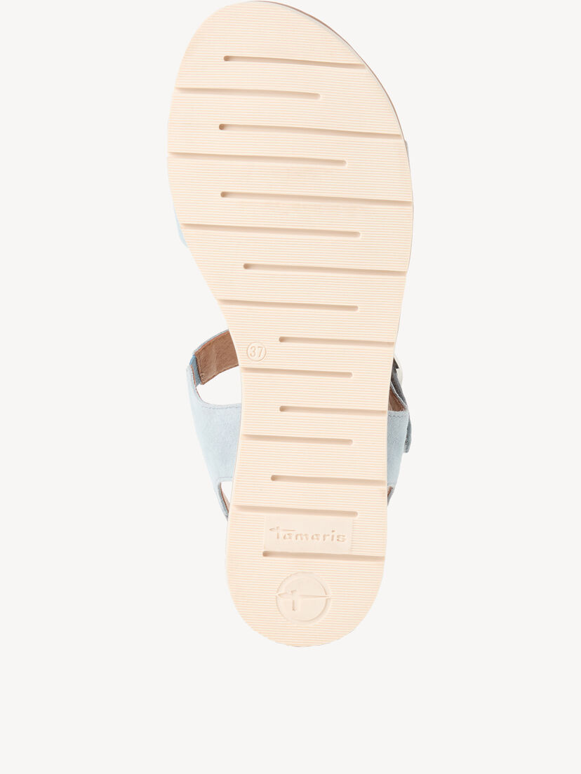 Leren Sandaal - blauw, LIGHT BLUE, hi-res