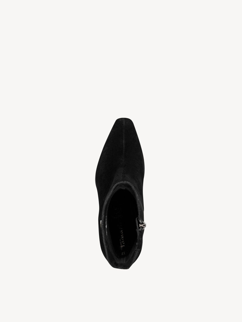 Leren Enkellaarsje - zwart, BLACK, hi-res