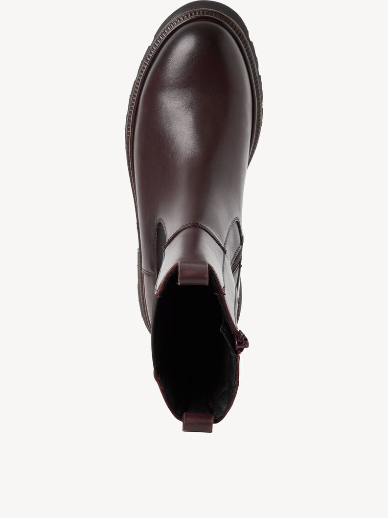 Bottine Chelsea en cuir - rouge, BORDEAUX, hi-res