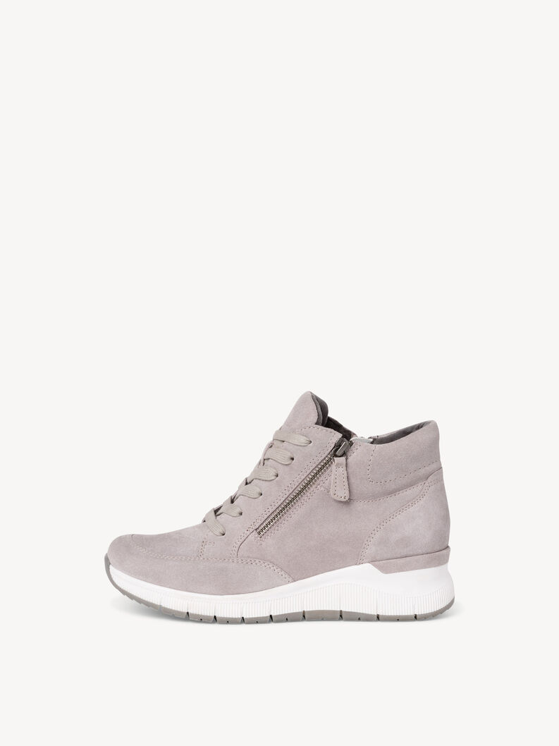 Leather Sneaker - grey, LT. GREY, hi-res