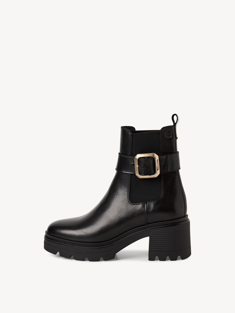 Bottine en cuir - noir, BLACK, hi-res