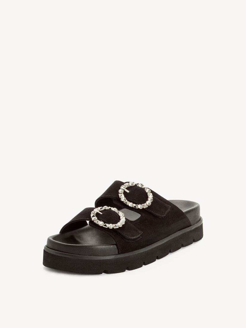 Leren Slipper - zwart, BLACK SUEDE, hi-res