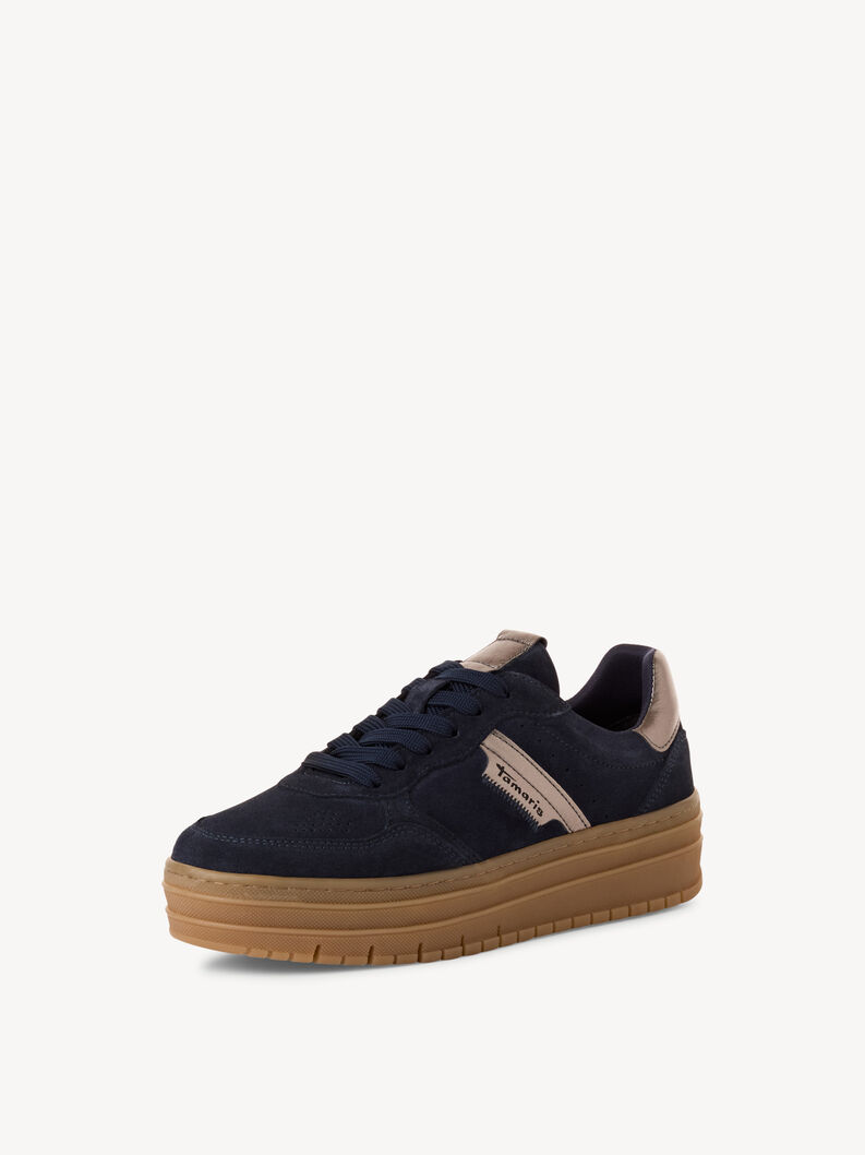 Leather Sneaker - blue, NAVY COMB, hi-res