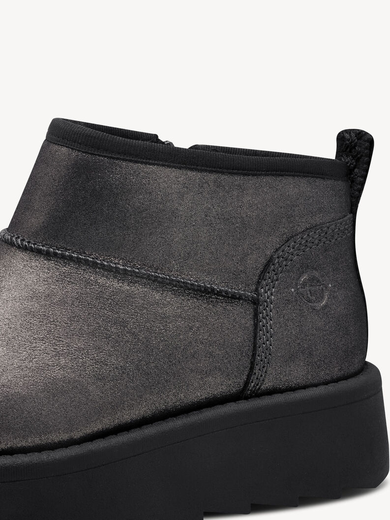 Leather Bootie - metallic warm lining, PEWTER, hi-res