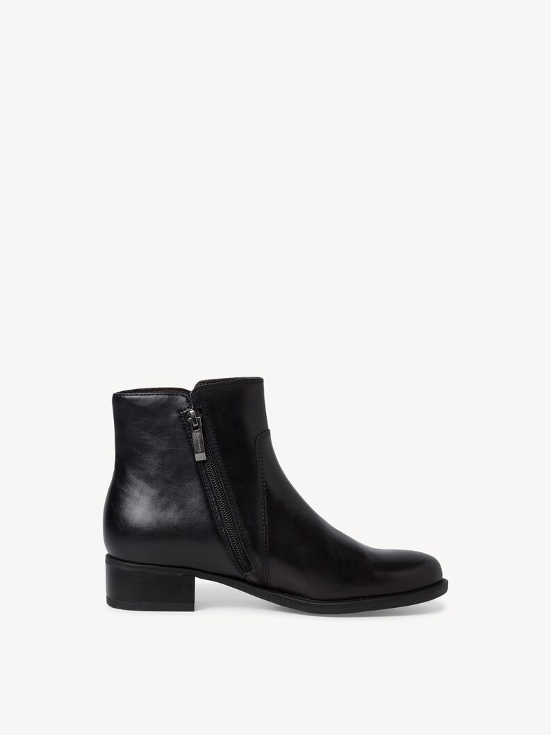 Bottine en cuir - noir, BLACK, hi-res