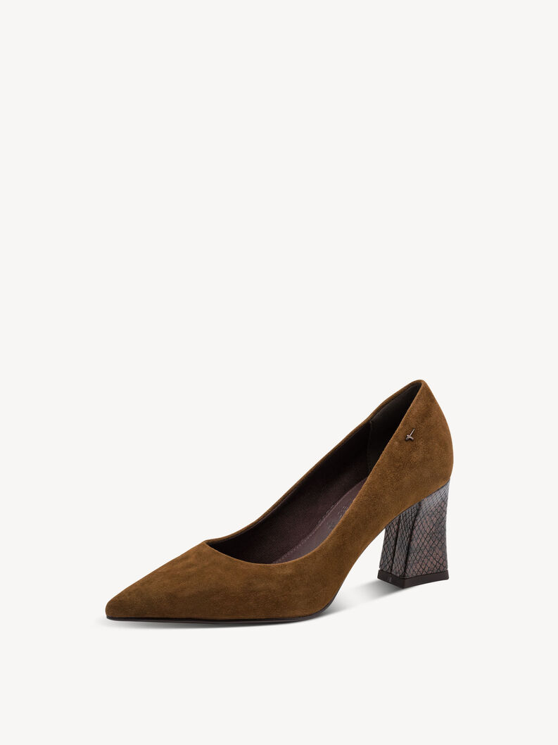 Escarpin en cuir - marron, COGNAC COMB, hi-res