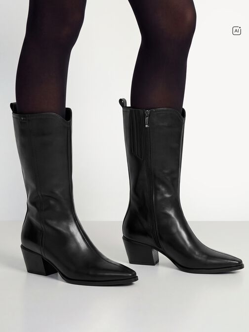 Boots, BLACK LEATHER, hi-res